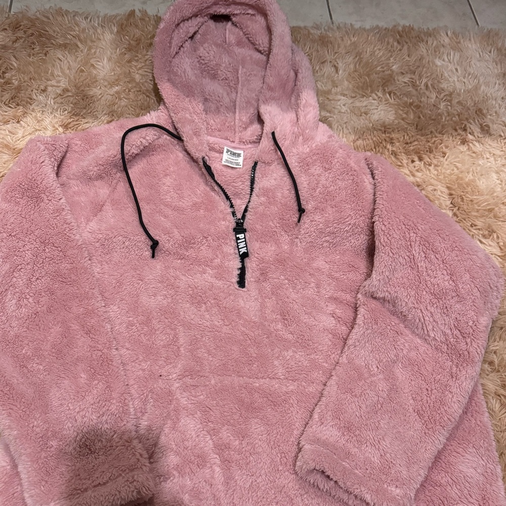 VS PINK| Pink Sherpa Quarter Zip
